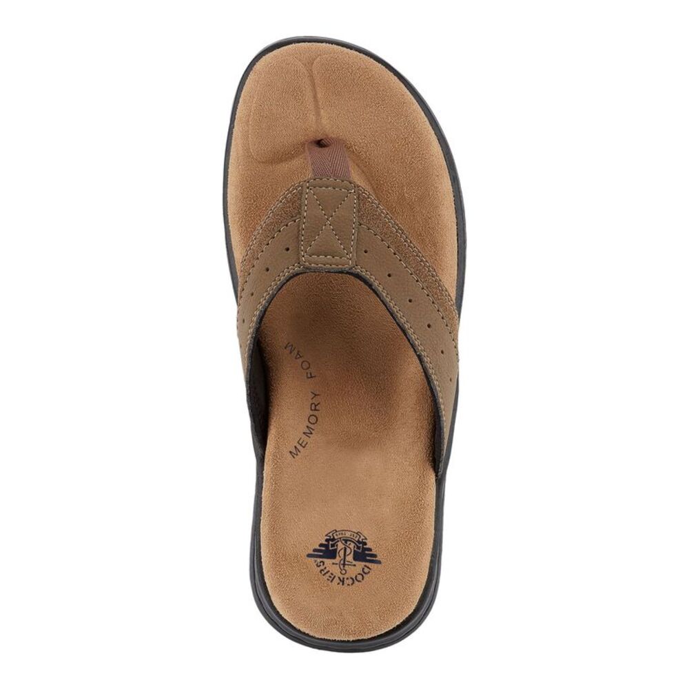 NWT DOCKERS Mens Brown Laguna Open Toe Slip On Flip Flop Sandal 12 M - Picture 3 of 5